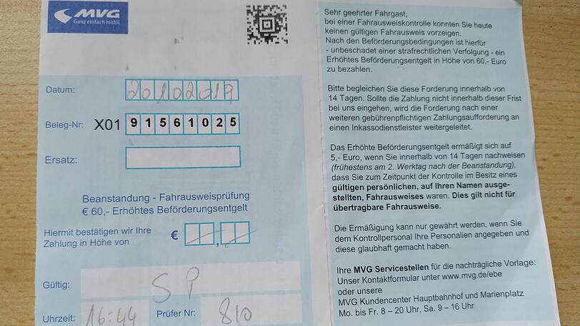 Keine Gnade der Kontrolleure: Marwan sollte das Schwarzfahrer-Bußgeld zahlen, weil er schließlich bereits in Ring 1 die Bahn genutzt habe.