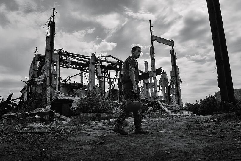 Sommer 2018: Von der Mine in Butovka (nahe Awdijiwka) sind nur noch Ruinen übrig.
