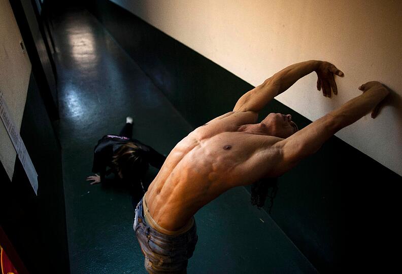 Backstage bei der südamerikanischen Pole Dance-Meisterschaft.