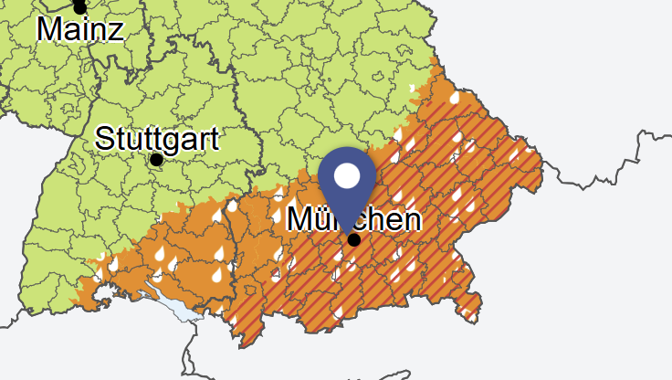 Der Deutsche Wetterdienst rechnet für München und Südbayern mit Unwetter ab 13 Uhr. Der Deutsche Wetterdienst rechnet für München und Südbayern mit Unwetter ab 13 Uhr.