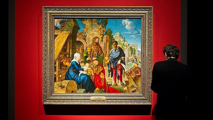 Das Gemälde "Anbetung der Könige" von Albrecht Dürer, ist am Dienstag im Germanischen Nationalmuseum in Nürnberg in einer Dürer-Ausstellung zu sehen. (Archivbild) Das Gemälde "Anbetung der Könige" von Albrecht Dürer, ist am Dienstag im Germanischen Nationalmuseum in Nürnberg in einer Dürer-Ausstellung zu sehen. (Archivbild)