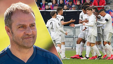 Hansi Flick sah den 3:0-Auftaktsieg der Bayern-Amateure in Uerdingen vor dem Fernseher.