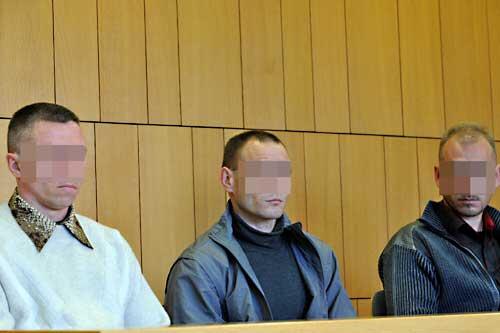 Die drei Angeklagten im Traunsteiner Landgericht