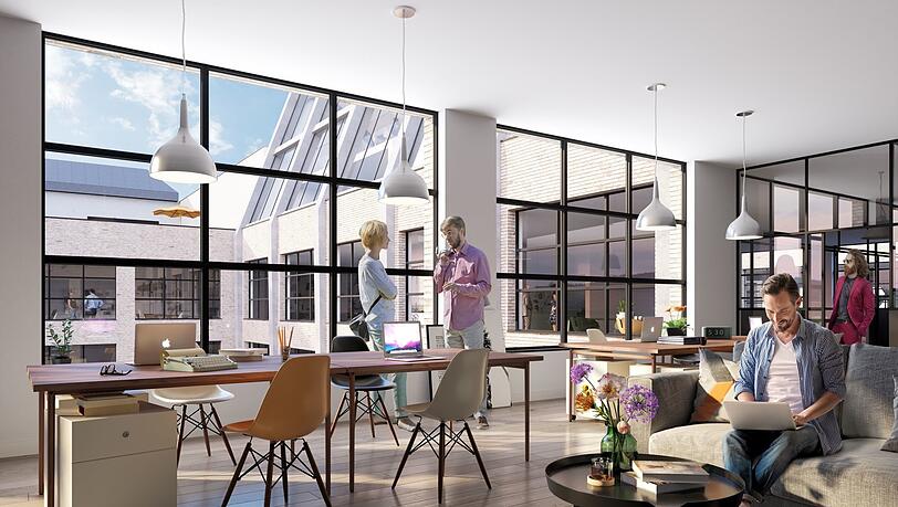 Geplant sind Penthouse-Büros, Ruhezonen... Geplant sind Penthouse-Büros, Ruhezonen...