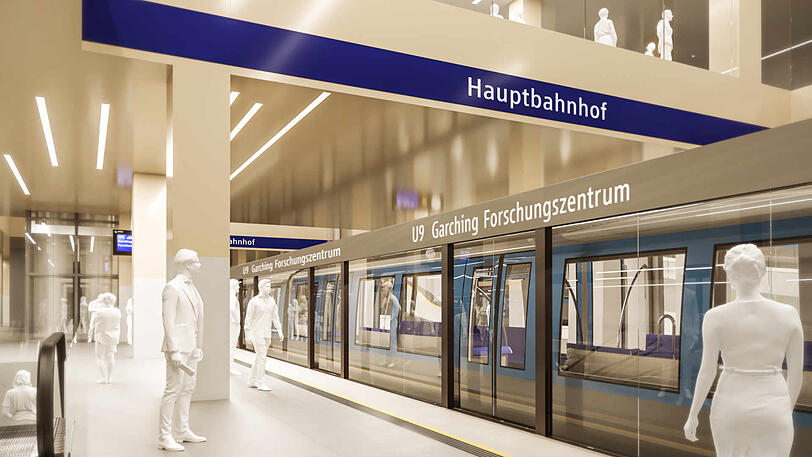 Ein Blick in die Zukunft: So soll die U9-Haltestelle am Hauptbahnhof im Jahr 2037 aussehen.