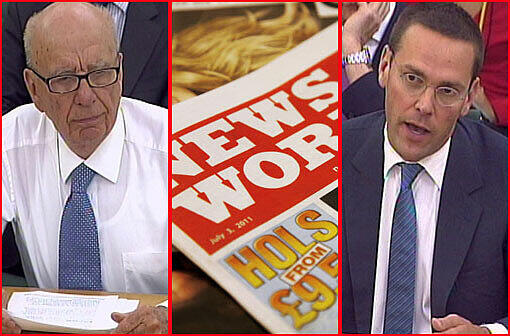 Haben Rupert Murdoch (links) und Sohn James im Abhörskandal bei der "News of the World" falsch ausgesagt?
