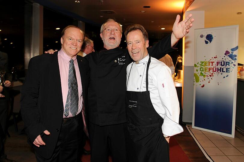 Heinz Winkler, Otto Koch und Dieter Müller auf der 181 Trüffel-Küchenparty.