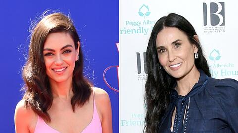 Mila Kunis (l.) ist mit Ashton Kutcher verheiratet. Demi Moore ist die Ex-Frau des Schauspielers.