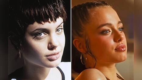 Ungef&auml;hr im gleichen Alter: Angelina Jolie in " Hackers - Im Netz des FBI" (1995) und ihre Tochter Shiloh im Teaser-Video zur K-Pop-Single "What's a Girl to Do" (r.).