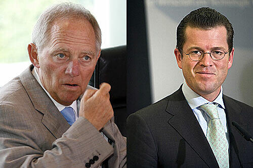 Bildmontage: Wolfgang Schäuble, Karl-Theodor zu Guttenberg
