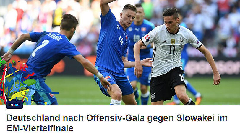 Eurosport.com: Deutschland nach Offensiv-Gala gegen Slowakei im EM-Viertelfinale.