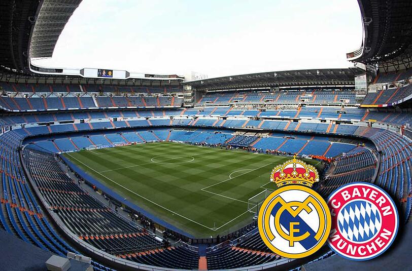 Das Bernabéu-Stadion in Madrid: Hier findet das Spiel FC Bayern gegen Real Madrid statt.