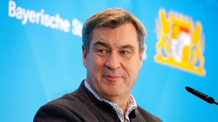 Markus Söder (CSU), Ministerpräsident von Bayern, nimmt an einer Pressekonferenz teil.