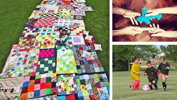 Beeindruckend: das Format der Patchwork-Decke. Beeindruckend: das Format der Patchwork-Decke.