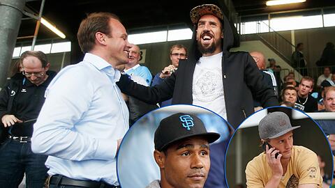 Prominenter Besuch beim Amateuerderby zwischen Sechzig und Bayern: Unter anderem nahmen Vallori, Kiraly, Stark und Weigel auf der Tribüne Platz. Auch Bayern-Star Franck Ribéry schaute zu.