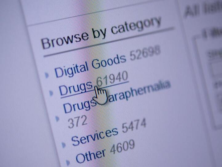 Ein Darknet-Shop. Foto: Sebastian Gollnow/Archivbild