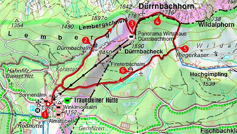 Die Tour am Dürrnbachhorn. Die Tour am Dürrnbachhorn.