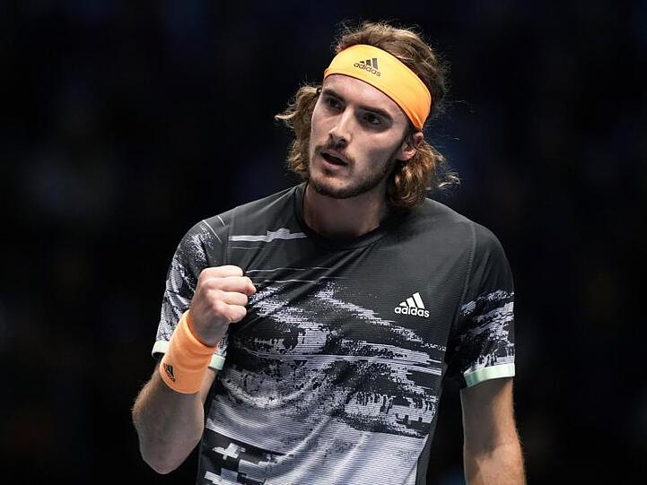 Hat den Russen Daniil Medwedew besiegt: Stefanos Tsitsipas aus Griechenland ballt die Faust.