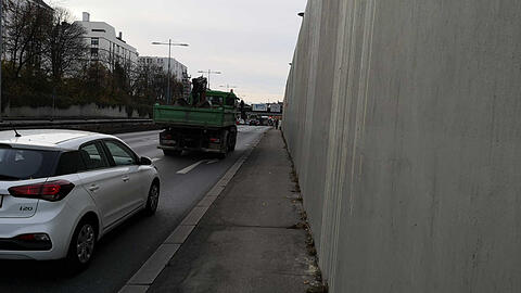 Die bedrohliche Radlstelle am Brudermühltunnel.