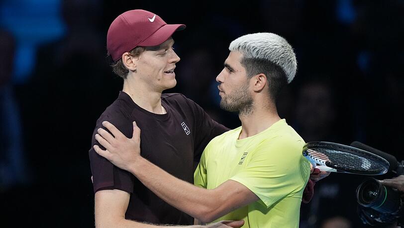 Rivalen auf dem Platz, Freunde im Leben: Jannik Sinner (l) und Carlos Alcaraz. Rivalen auf dem Platz, Freunde im Leben: Jannik Sinner (l) und Carlos Alcaraz.