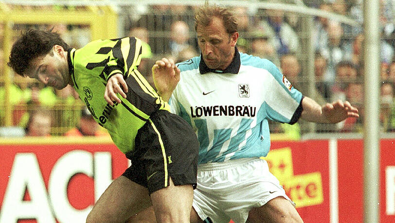 Beinharter Verteidiger und beinharter Ismaik-Kritiker: Ex-Löwe Thomas Miller (rechts), hier gegen Stephane Chapuisat. Beinharter Verteidiger und beinharter Ismaik-Kritiker: Ex-Löwe Thomas Miller (rechts), hier gegen Stephane Chapuisat.