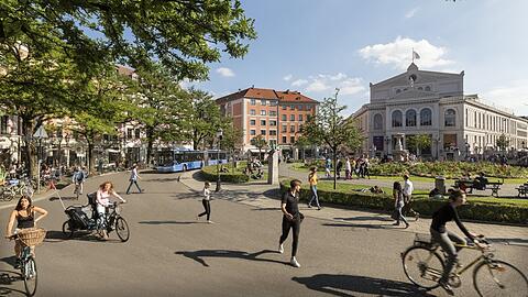 Geht es nach den Grünen, soll der Gärtnerplatz bald autofrei sein. Und auch andere Straßen und Plätze in München sollen künftig verkehrsberuhigt Bereiche sein.