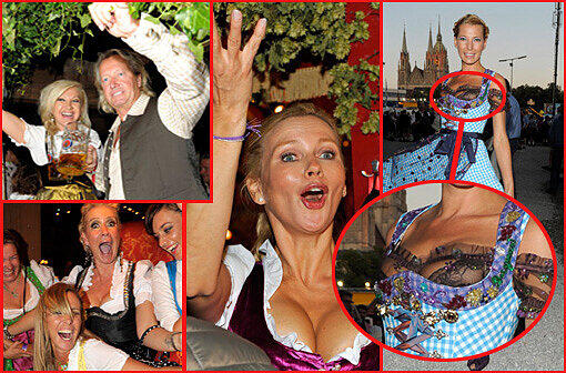 Die Geissens lassen's krachen, Veronica Ferres mit tiefem Einblick und Wirbel um ein angeblich durchsichtiges Dirndl von Giulia Siegel: Die Promi-Bilder vom Oktoberfest.