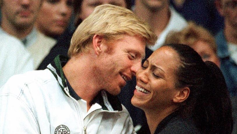 Barbara und Boris Becker lernen sich Anfang der 90er in einem Restaurant in München kennen. Das Foto zeigt die beiden beimDaviscup 1997. Barbara und Boris Becker lernen sich Anfang der 90er in einem Restaurant in München kennen. Das Foto zeigt die beiden beimDaviscup 1997.