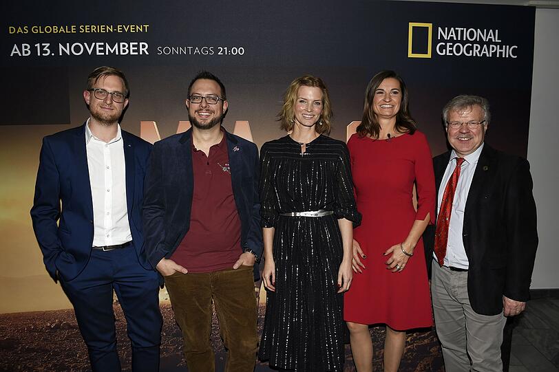 Florian Horn, Direktor und Leiter des Zeiss-Großplanetariums Berlin, Johannes Bauer (Raumfahrt-Ingenieur ExoMars-Mission), Inka Schneider, Reinhold Ewald (deutscher Physiker und ESA-Astronaut).