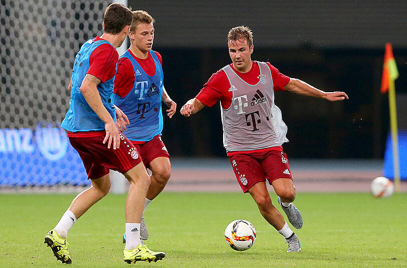 Hängte sich im Training voll rein: Mario Götze.