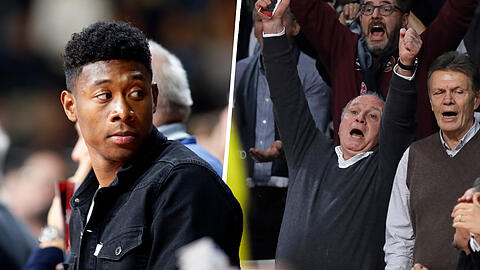 Hoher Besuch im Audi Dome: Unter anderem waren David Alaba (l.) und Uli Hoeneß am Donnerstag beim Spiel der Basketballer gegen Istanbul. Klicken Sie sich durch die Bilder.
