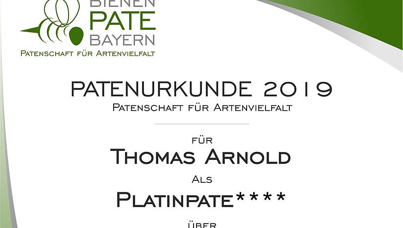 So sehen die Urkunden der Blühpaten von Bienen-Pate-Bayern aus. So sehen die Urkunden der Blühpaten von Bienen-Pate-Bayern aus.