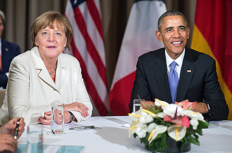Bundeskanzlerin Angela Merkel und US-Präsident Barack Obama beim G20-Gipfel im türkischen Belek.