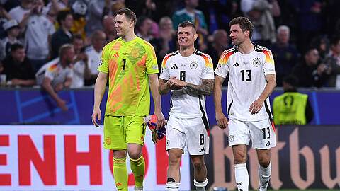 Manuel Neuer, Toni Kroos und Thomas Müller (v.l.) beendeten im Sommer ihre DFB-Karrieren.