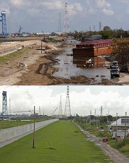 Hurrikan Katrina: Nach dem Hurrikan und fünf Jahre nach der Katastrophe.
