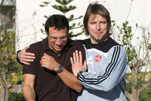 Ein Herz und eine Seele: Manager Martin Bader will mit Trainer Michael Oenning (r.) Ende Januar verlängern.
