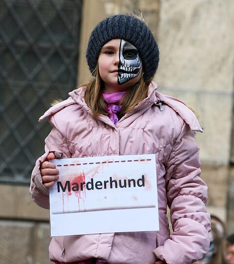 Das jüngste Model (7) trägt Marderhund.