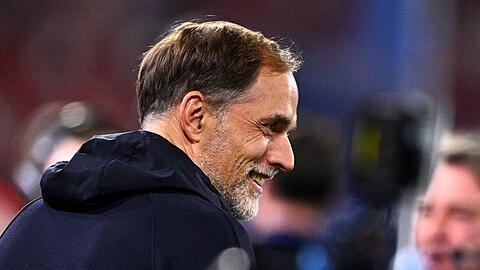 Bayern-Trainer Thomas Tuchel musste das Spiel wegen seiner Sperre von der Tribüne aus verfolgen.