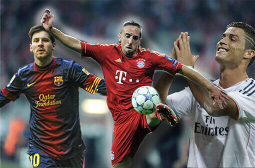 Und wem gönnen Sie den Sieg? Lionel Messi vom FC Barcelona, Franck Ribéry vom FC Bayern oder Cristiano Ronaldo von Real Madrid?
