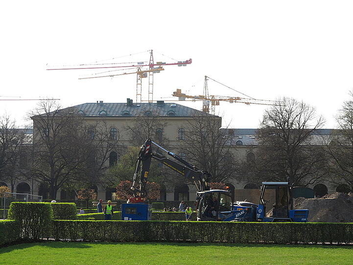 Baustelle im Hofgarten. Die Bilder.