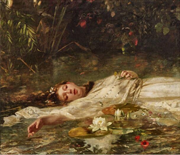 Das Gemälde "Ophelia" im Museum Wiesbaden. Das Gemälde "Ophelia" im Museum Wiesbaden.