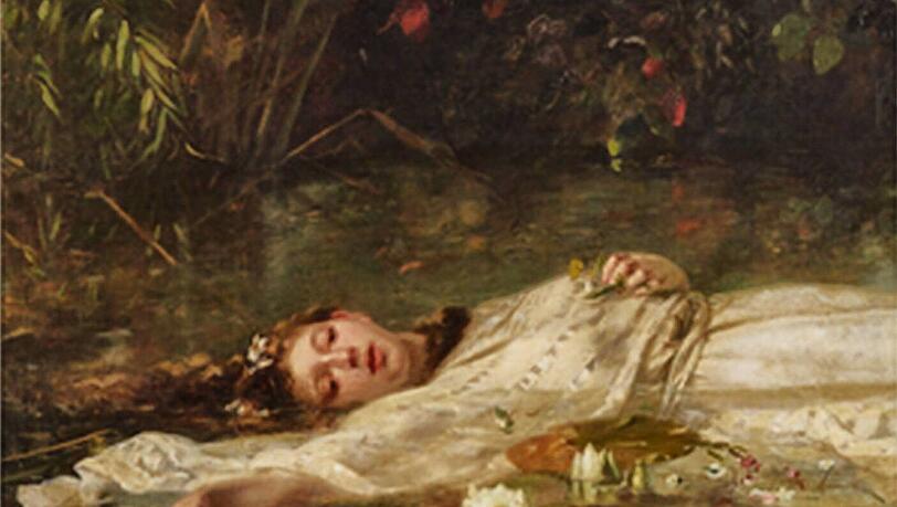 Das Gemälde "Ophelia" im Museum Wiesbaden. Das Gemälde "Ophelia" im Museum Wiesbaden.