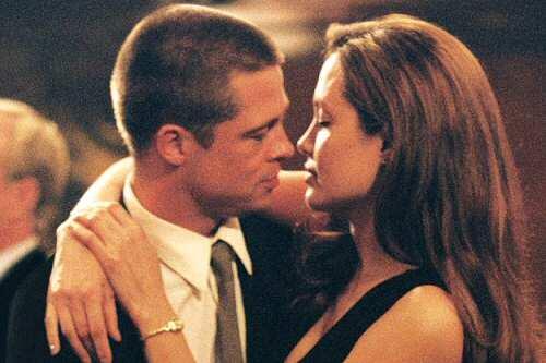 Am Set verliebt: Pitt und Jolie in "Mr. and Mrs. Smith"