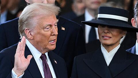 Donald Trump und seine Gattin Melania bei seiner Amtseinführung als neuer Präsident der Vereinigten Staaten.