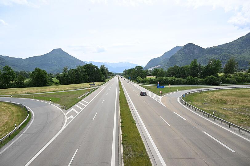 Die Autobahn Richtung Tirol war so leer wie zuletzt in der Corona-Zeit.