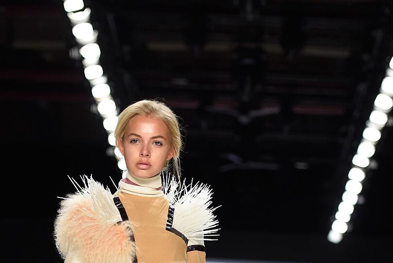 Modepräsentation des Labels "Designer for Tomorrow" by Fashion ID während der Mercedes-Benz Fashion Week.
