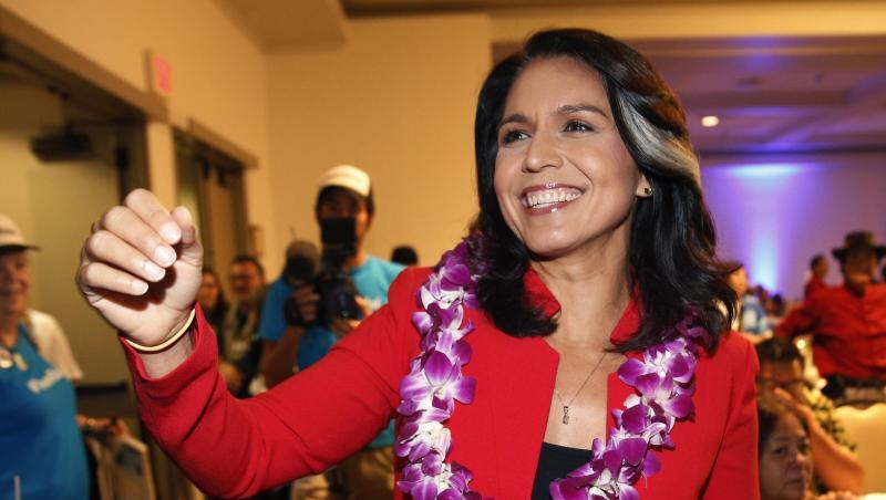 Tulsi Gabbard, Kongressabgeordnete der Demokraten aus Hawaii, will 2020 für das Amt des Präsidenten kandidieren. Tulsi Gabbard, Kongressabgeordnete der Demokraten aus Hawaii, will 2020 für das Amt des Präsidenten kandidieren.