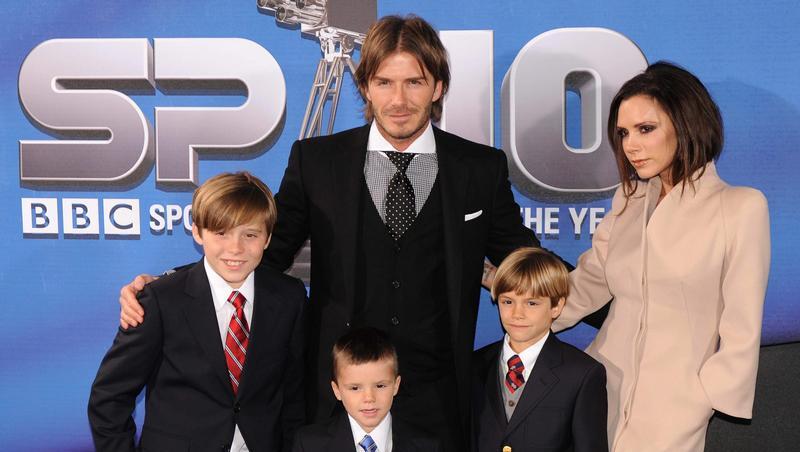 David Beckham mit seiner Familie vor der Preisverleihung David Beckham mit seiner Familie vor der Preisverleihung