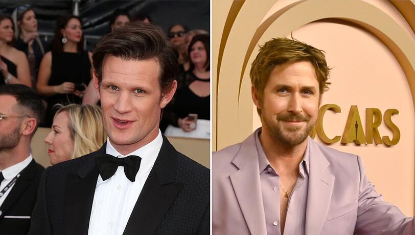 Matt Smith (l.) und Ryan Gosling werden in "Star Wars: Starfighter" wohl auf unterschiedlichen Seiten der Macht stehen.