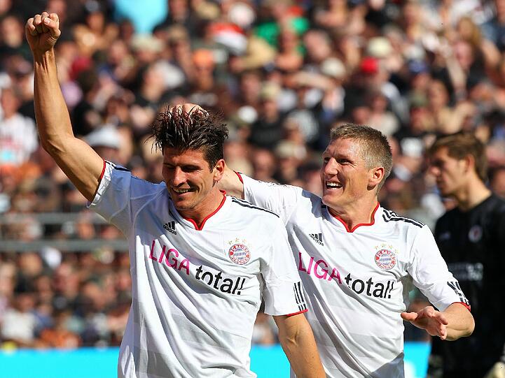Vier Mal traf Mario Gomez damals im Trikot des FC Bayern beim 7:0-Sieg gegen den FC Basel.